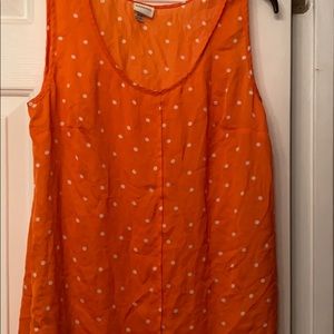 Orange and white polka dot tank blouse